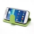 Кожаный Flip чехол для Samsung Galaxy S4 mini зеленый