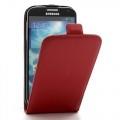 Купить Кожаный Flip чехол для Samsung Galaxy S4 красный на Apple-Land.ru