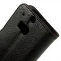 Кожаный чехол книжка для HTC One M8 черный