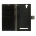 Кожаный чехол книжка для Sony Xperia T2 Ultra черный