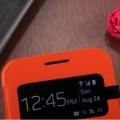Флип чехол-книжка для Samsung Galaxy S4 Zoom оранжевый