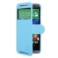 Купить Смарт флип чехол книжка для HTC One M8 Nillkin Fresh View Case - голубой на Apple-Land.ru