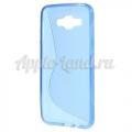 Купить Силиконовый чехол для Samsung Galaxy E5 S-образный синий на Apple-Land.ru