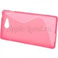 Купить Силиконовый чехол для Sony Xperia M2 розовый S-Shape на Apple-Land.ru