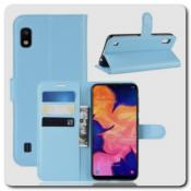 Купить Чехол Книжка Book Wallet с Визитницей и Кошельком для Samsung Galaxy A10 Голубой на Apple-Land.ru