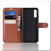 Чехол Книжка Book Wallet с Визитницей и Кошельком для Samsung Galaxy A70 Коричневый