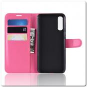 Чехол Книжка Book Wallet с Визитницей и Кошельком для Samsung Galaxy A70 Ярко-Розовый