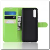 Чехол Книжка Book Wallet с Визитницей и Кошельком для Samsung Galaxy A70 Зеленый