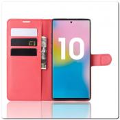Чехол Книжка Book Wallet с Визитницей и Кошельком для Samsung Galaxy Note 10+ / Note 10 Plus Красный