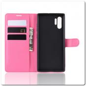 Чехол Книжка Book Wallet с Визитницей и Кошельком для Samsung Galaxy Note 10+ / Note 10 Plus Ярко-Розовый