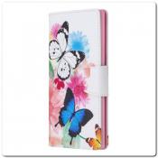 Купить Чехол Книжка Color Wallet с Магнитным Язычком для Samsung Galaxy Note 10+ / Note 10 Plus с Рисунком Бабочки на Apple-Land.ru