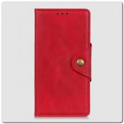Чехол Книжка Flip Wallet с Отделениями для Карт на Samsung Galaxy A10 Красный