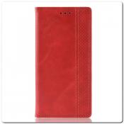 Чехол Книжка с Скрытыми Магнитами Авто Закрытие для Samsung Galaxy A40 Красный