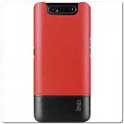 Купить IMAK Ruiy PU Кожаный Чехол из Ударопрочного Пластика для Samsung Galaxy A80 - Красный / Черный на Apple-Land.ru