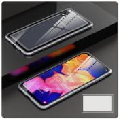 Купить Магнитный Металлический Бампер Чехол для Samsung Galaxy A10 Стеклянная Задняя Панель Серебряный на Apple-Land.ru