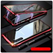 Купить Магнитный Металлический Бампер Чехол для Samsung Galaxy Note 10 Стеклянная Задняя Панель Красный на Apple-Land.ru
