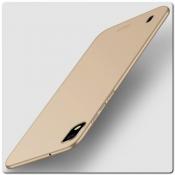 Купить Матовый Ультратонкий Пластиковый Mofi Чехол для Samsung Galaxy A10 Золотой на Apple-Land.ru