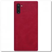 Купить Nillkin Qin Искусственно Кожаная Чехол Книжка для Samsung Galaxy Note 10 Красный на Apple-Land.ru