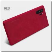 Nillkin Qin Искусственно Кожаная Чехол Книжка для Samsung Galaxy Note 10+ / Note 10 Plus Красный