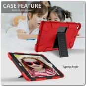 Противоударный Пластиковый Двухслойный Защитный Чехол для iPad mini 2019 с Подставкой Красный