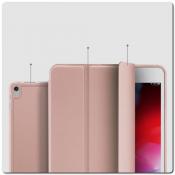 PU Кожаный Чехол Книжка для iPad Air 2019 Складная Подставка Ярко-Розовый