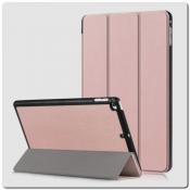 Купить PU Кожаный Чехол Книжка для iPad mini 2019 Складная Подставка Розовый на Apple-Land.ru