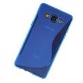Силиконовый чехол для Samsung Galaxy A5, Galaxy A5 Duos - синий S-образный