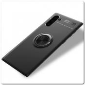 Купить Силиконовый Magnet Ring Чехол с Кольцом для Магнитного Держателя для Samsung Galaxy Note 10 Черный на Apple-Land.ru