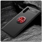 Силиконовый Magnet Ring Чехол с Кольцом для Магнитного Держателя для Samsung Galaxy Note 10 Красный