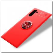 Купить Силиконовый Magnet Ring Чехол с Кольцом для Магнитного Держателя для Samsung Galaxy Note 10 Красный на Apple-Land.ru