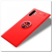 Купить Силиконовый Magnet Ring Чехол с Кольцом для Магнитного Держателя для Samsung Galaxy Note 10+ / Note 10 Plus Красный на Apple-Land.ru
