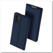 Купить Тонкий Чехол Книжка DUX DUCIS из Гладкой Искусственной Кожи для Samsung Galaxy Note 10+ / Note 10 Plus Синий на Apple-Land.ru