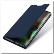 Тонкий Чехол Книжка DUX DUCIS из Гладкой Искусственной Кожи для Samsung Galaxy Note 10+ / Note 10 Plus Синий