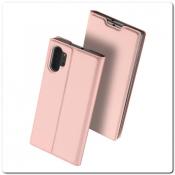 Купить Тонкий Чехол Книжка DUX DUCIS из Гладкой Искусственной Кожи для Samsung Galaxy Note 10+ / Note 10 Plus Ярко-Розовый на Apple-Land.ru
