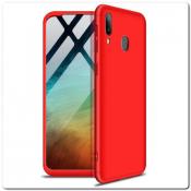 Тройной Съемный Пластиковый Чехол GKK 360° для Samsung Galaxy A30 / Galaxy A20 Красный