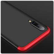 Тройной Съемный Пластиковый Чехол GKK 360° для Samsung Galaxy A50 Красный / Черный