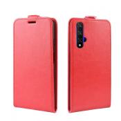 Вертикальный Чехол Книжка Флип Вниз для Huawei Honor 20 с карманом для карт Красный