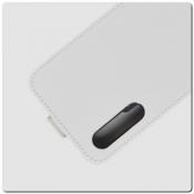 Купить Вертикальный Чехол Книжка Флип Вниз для Huawei Honor 9X / 9X Pro с карманом для карт Белый на Apple-Land.ru