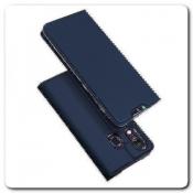 Купить Вертикальный Чехол Книжка Флип Вниз для Samsung Galaxy A40 с карманом для карт Синий на Apple-Land.ru