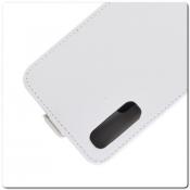 Купить Вертикальный Чехол Книжка Флип Вниз для Samsung Galaxy A70 с карманом для карт Белый на Apple-Land.ru