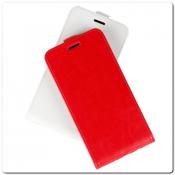 Вертикальный Чехол Книжка Флип Вниз для Xiaomi Mi A3 с карманом для карт Красный