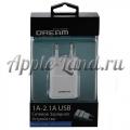 Купить Сетевое зарядное устройство 2 USB - 1А-2.1А Dream Белое на Apple-Land.ru