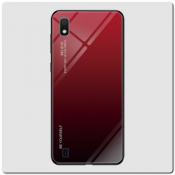 Защитный Чехол Gradient Color из Стекла и Силикона для Samsung Galaxy A10 Красный
