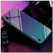 Защитный Чехол Gradient Color из Стекла и Силикона для Samsung Galaxy A10 Синий