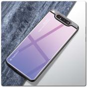 Купить Защитный Чехол Gradient Color из Стекла и Силикона для Samsung Galaxy A80 Розовый на Apple-Land.ru