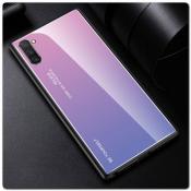 Купить Защитный Чехол Gradient Color из Стекла и Силикона для Samsung Galaxy Note 10+ / Note 10 Plus Розовый на Apple-Land.ru