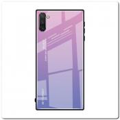Защитный Чехол Gradient Color из Стекла и Силикона для Samsung Galaxy Note 10 Розовый