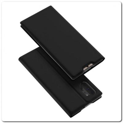 Тонкий Чехол Книжка DUX DUCIS из Гладкой Искусственной Кожи для Samsung Galaxy Note 10+ / Note 10 Plus Черный