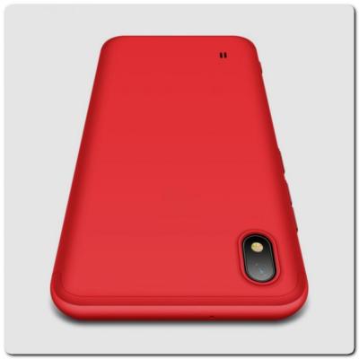 Тройной Съемный Пластиковый Чехол GKK 360° для Samsung Galaxy A10 Красный