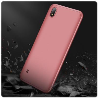 Тройной Съемный Пластиковый Чехол GKK 360° для Samsung Galaxy A10 Ярко-Розовый